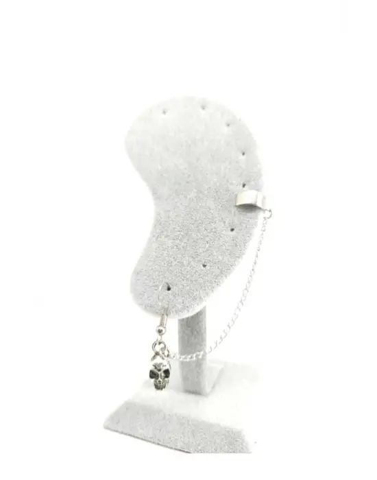 Antik Kaplama Lill Skull Gotik Zincirli Tragus Sıkıştırma Küpe
