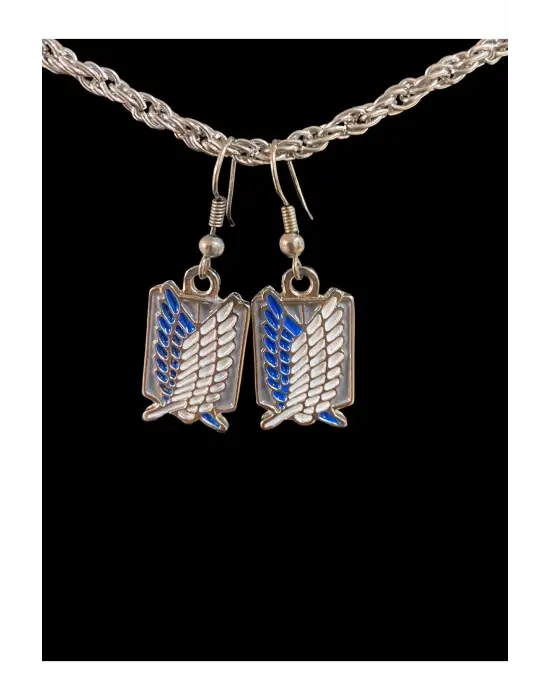 Antik Paslanmaz Çelik Gümüş Kaplama Attack On Titan Küpe