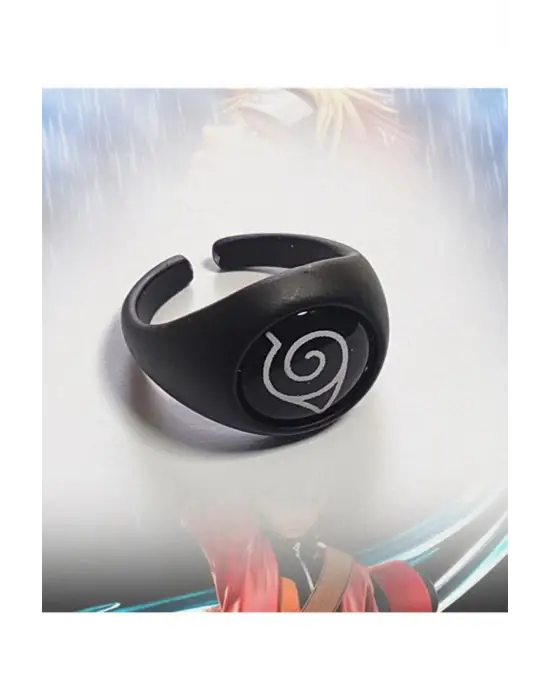 Antik Siyah Kaplama Unisex Gotik Anime Naruto Akatsuki Itachi Siyah Ayarlanabilir Yüzük