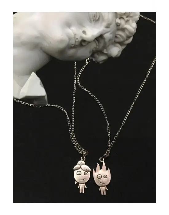 Ateş Ve Su Sevgili Kolye Seti 2 Adet Kolye Sevgiliye Hediye