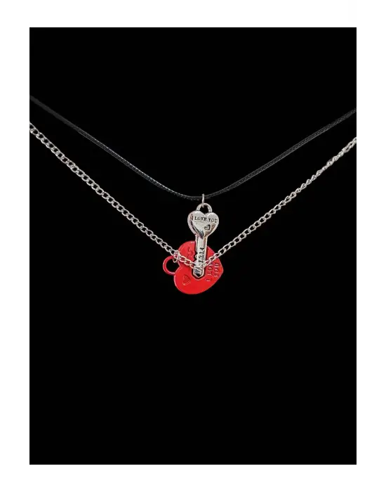 I Love You Kalbimin Anahtarısın Mıknatıslı Sevgili Unisex 2li Kolye