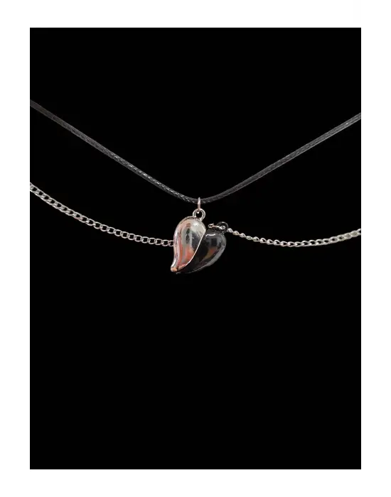 I Love You Kalp Mıknatıslı Sevgili Unisex 2li Kolye