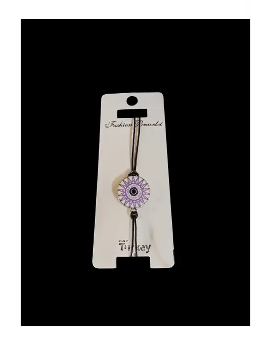 İhtişamlı Hediyelik Ayarlanabilir Siyah İpli Sembol Bileklik