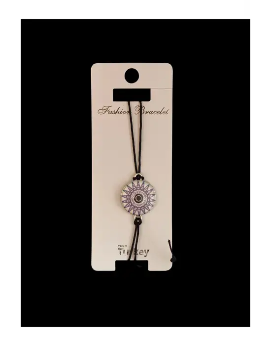 İhtişamlı Hediyelik Ayarlanabilir Siyah İpli Sembol Bileklik