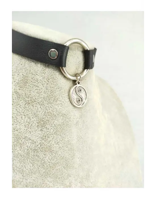 Kadın Ying Yang Suni Deri Choker