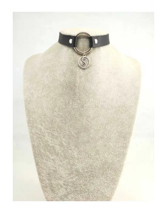 Kadın Ying Yang Suni Deri Choker
