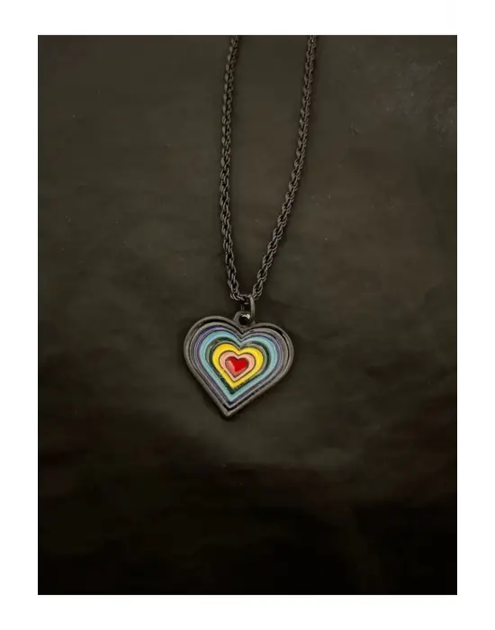 Kalp Rainbow Kolye