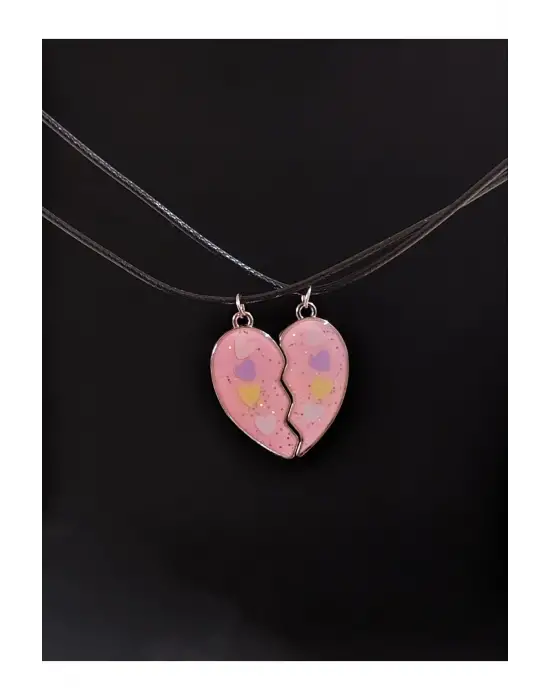 Mıknatıslı Best Friends 2li Birleşen Kalp Hediyelik Love Kolye