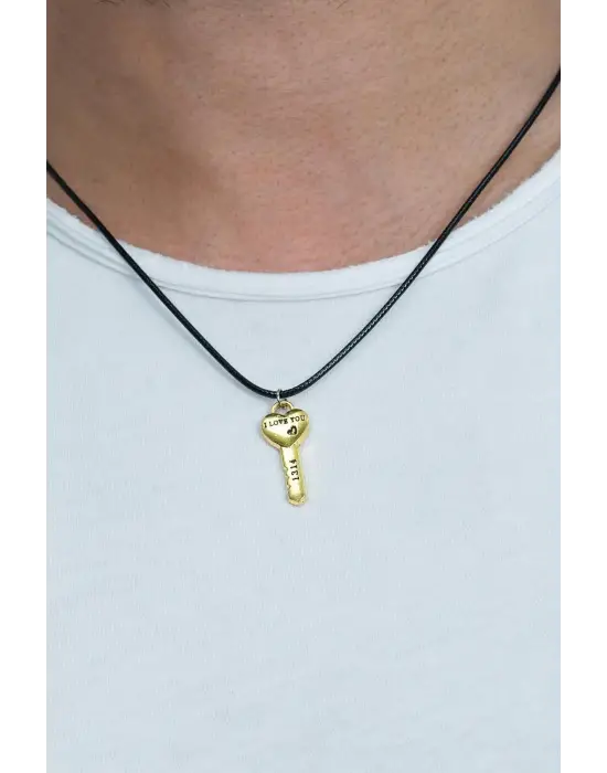 Mıknatıslı Kalp ve Anahtar I Love You Çift Kolyesi