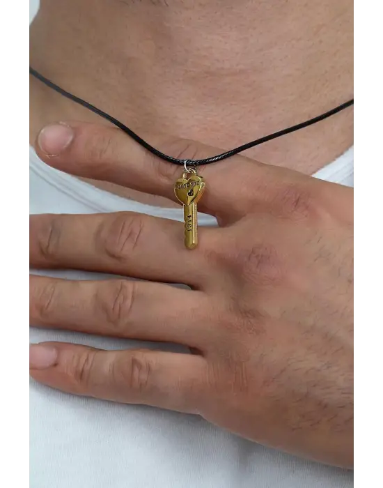 Mıknatıslı Kalp ve Anahtar I Love You Çift Kolyesi