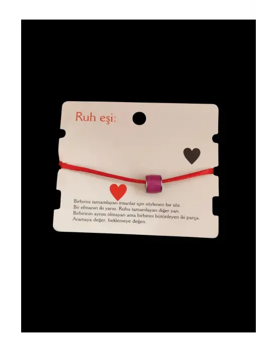 Özel Mesajlı Purple Ruh Eşi Hediyelik Unisex Bileklik