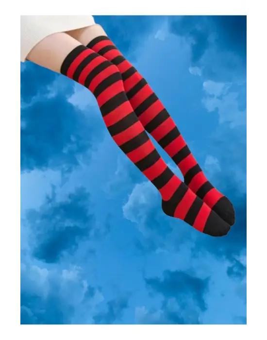 Pamuklu Hoodie Outdoor Street Wear Kadın Diz Üstü Çorap