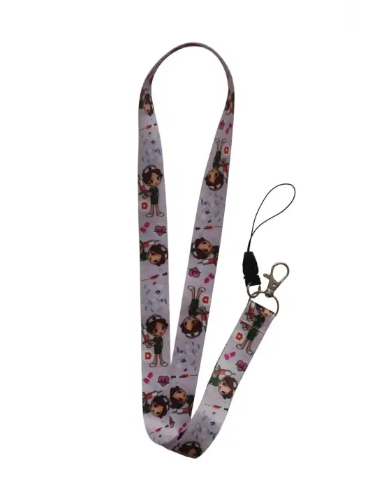 Retro Anime Sağlıkçı Hemşire Boyun Ipi Ve Telefon Askısı