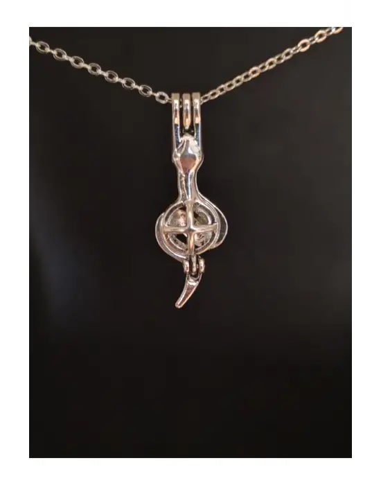 Retro Antik Kaplama Lotus Saklı Zincirli Kolye