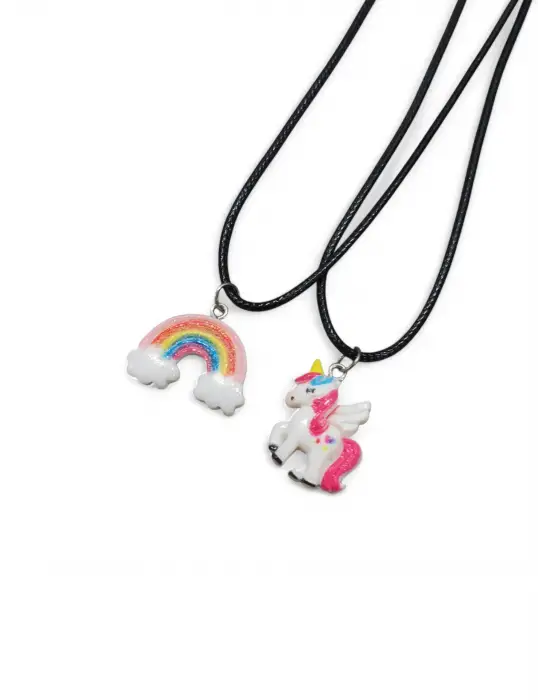 Vintage Anime Sevimli Karakter Best Friends 2li Kolye