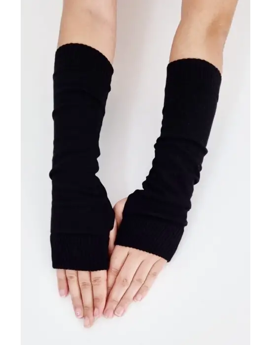 Vintage Outdoor Düz Siyah Kesik Parmak Ikili Kolluk