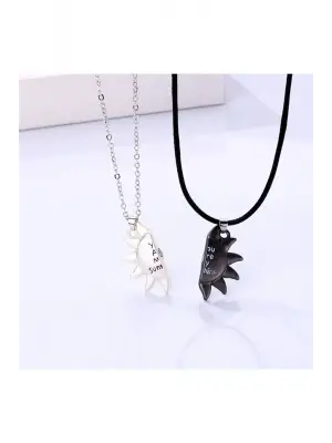 2 Adet You Are My Sunshine Mıknatıslı Sevgili Arkadaşlık Hediyelik Kolye Çift Kolyesi