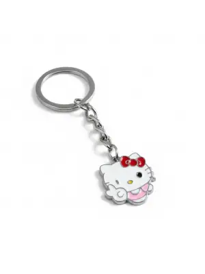 Antik Gümüş Kaplama Vintage Hello Kity Sembol Anahtarlık