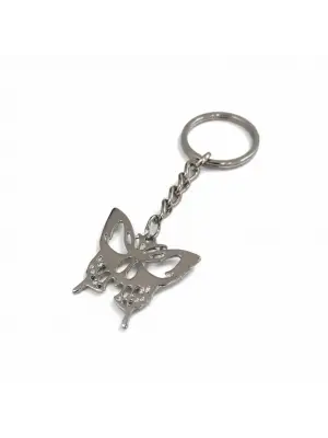 Antik Gümüş Kaplama Vintage Butterfly Kelebek Sembol Anahtarlık