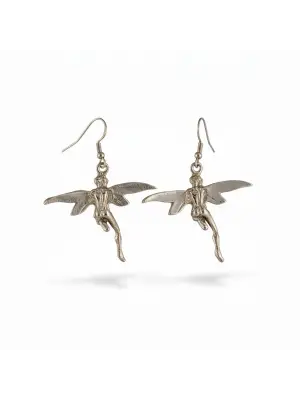 Antik Gümüş Kaplama Zihgir Devil Heart Küpe