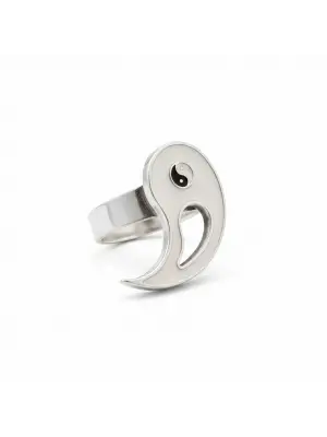 Antik Gümüş Kaplama Ayarlanabilir Ying-Yang Sembol Unisex Yüzük