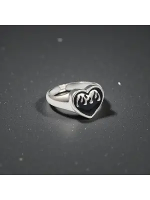 Gothic Kalp Heart Decor Unisex Ayarlanabilir Yüzük