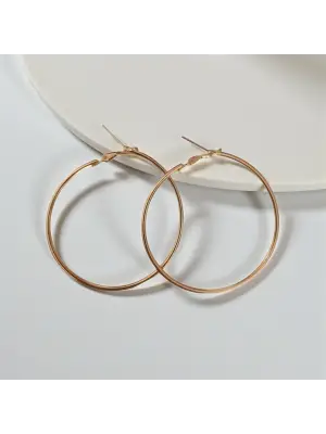 Antik Stil Tasarım Motifli Özel Kadın Daire Gold Renkli Aksesuar Küpe