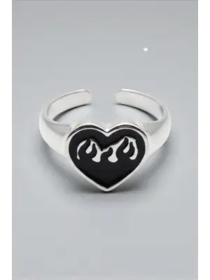 Gothic Kalp Heart Decor Unisex Ayarlanabilir Yüzük