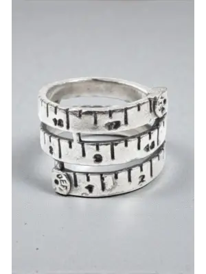 Antik Gümüş Kaplama Sarmal Cm Unisex Vintage Yüzük