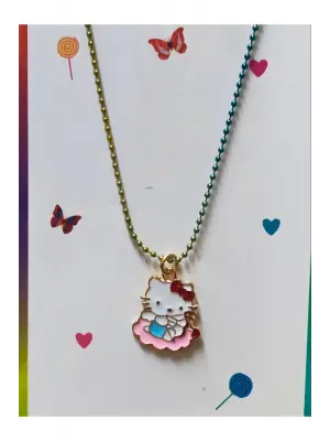 Anime Retro Vintage Magic Melody Hello Kity Fantasy Hediyelik Zincirli Kolye