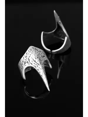 Antik Anime Ayarlanır Gothic Gümüş Kaplama Zihgir Model Unisex Yüzük