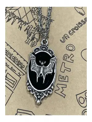 Antik Gotik Gümüş Kaplama Unisex Death Note Yarasa Sembol Zincirli Anime Kolye