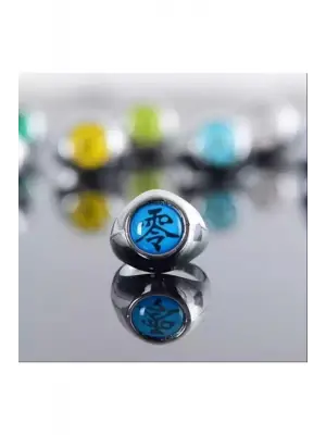 Antik Gümüş Kaplama Anime Naruto Akatsuki Itachi Mavi Ayarlanabilir Yüzük