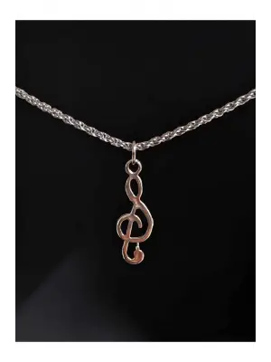 Antik Gümüş Kaplama Çelik Müzik Desen Melody Sembol Unisex Kolye