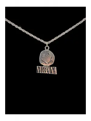 Antik Gümüş Kaplama Çelik Nirvana Rock Müzik Zincirli Kolye