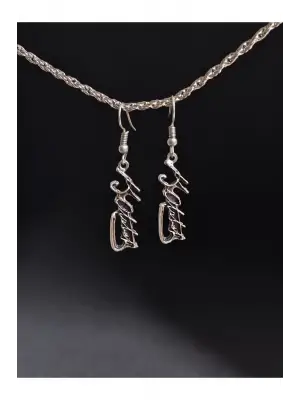 Antik Gümüş Kaplama El Yapımı Kemal Atatürk Küpe