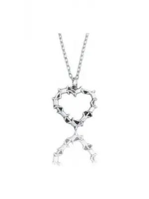 Antik Gümüş Kaplama Gotik Harajuku Sarmal Kalp Gothic Kolye