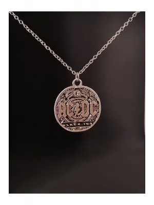 Antik Gümüş Kaplama Retro El Yapımı AC DC Müzik Star Fan Unisex Zincirli Kolye