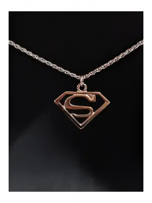 Antik Gümüş Kaplama S Write Hero Sembol Unisex Zincirli Kolye