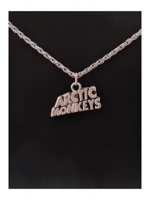 Antik Gümüş Kaplama Sembol Arctic Monkey Zincirli Unisex Kolye