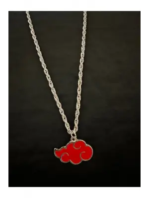 Antik Gümüş Kaplama Unisex Anime Naruto Akatsuki Sembol Zincirli Kolye