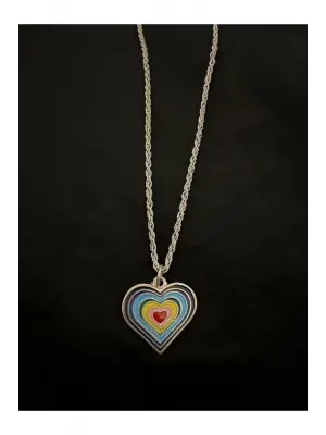 Antik Gümüş Kaplama Unisex Kalp Derinliği Zincirli Kolye