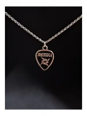 Antik Gümüş Kaplama Unisex Metalica Tasarım Kolye