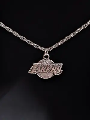 Antik Gümüş Kaplama Vintage Los Angeles Lakers Unisex Kolye