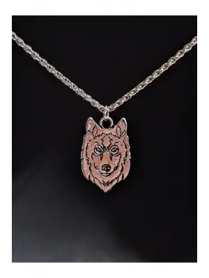 Antik Gümüş Kaplama Wolf Kurt Sembol Unisex Çelik Zincirli Kolye