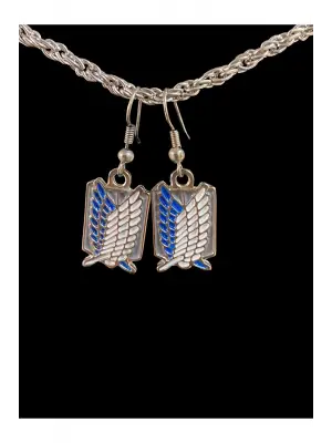 Antik Paslanmaz Çelik Gümüş Kaplama Attack On Titan Küpe