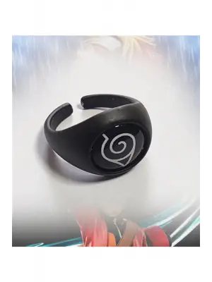 Antik Siyah Kaplama Unisex Gotik Anime Naruto Akatsuki Itachi Siyah Ayarlanabilir Yüzük