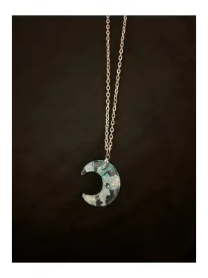 El Yapımı Retro Ay Bulutu Kolye