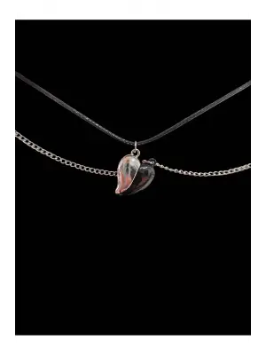 I Love You Kalp Mıknatıslı Sevgili Unisex 2li Kolye