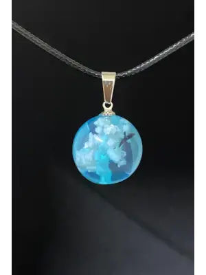 Karanlıkta Parlayan World Dünya Siyah İpli Unisex Kolye